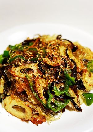 佃煮昆布とちくわの春雨炒め-レシピのメイン写真