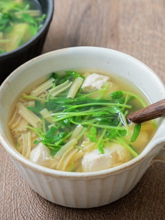 ささみと豆苗の和スープミール-レシピのメイン写真