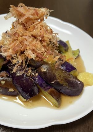 レンジで茄子の煮浸し風♡蒸し茄子♡麺つゆ-レシピのメイン写真