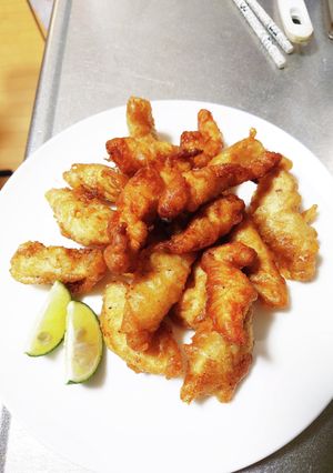 鶏ささみフリッターかぼす添えて-レシピのメイン写真