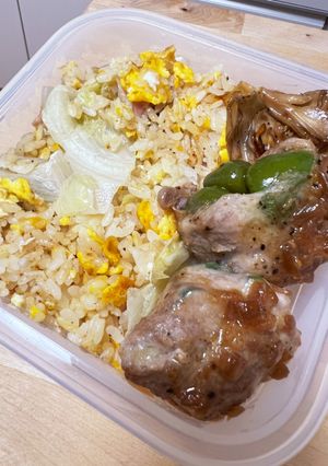 レタスチャーハン☆ピーマンの豚肉巻き弁当-レシピのメイン写真
