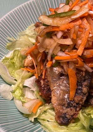 鯖竜田揚げ野菜たっぷり南蛮(鶏肉でも)-レシピのメイン写真