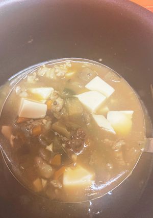 １歳１０ヶ月♪ひき肉とろとろ茄子の味噌汁-レシピのメイン写真