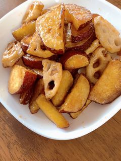 さつまいもとレンコンの甘辛和え-レシピのメイン写真