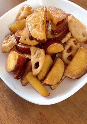 さつまいもとレンコンの甘辛和え-レシピのメイン写真