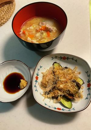 豚汁と焼き茄子-レシピのメイン写真
