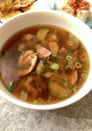 秋の味覚とベーコンの味噌汁-レシピのメイン写真