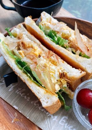 意外だけど美味しい！鰹節たまごサンド-レシピのメイン写真