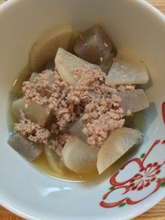 ひき肉と大根とこんにゃくのだし煮-レシピのメイン写真