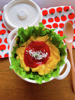 超時短!スクランブルエッグオムライス弁当-レシピのメイン写真