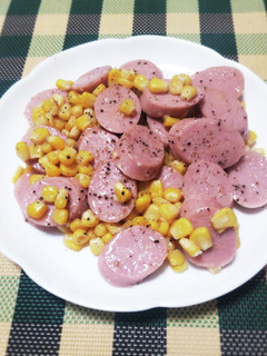 魚肉ソーセージとコーンのガリマヨ炒め-レシピのメイン写真