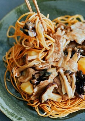 栗ときのこのオイスターあんかけ焼きそば-レシピのメイン写真