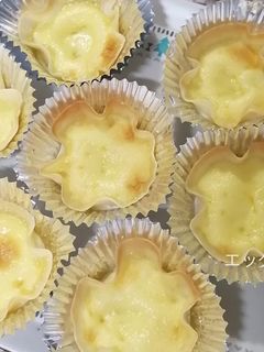 餃子の皮で、エッグタルト風-レシピのメイン写真