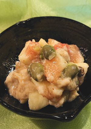 【野菜ソムリエ】紫ずきん胡麻豆腐和え-レシピのメイン写真