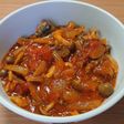 サバと玉ねぎとしめじのトマト煮カレー風味