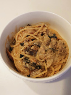 キノコとチキンのクリームパスタ-レシピのメイン写真