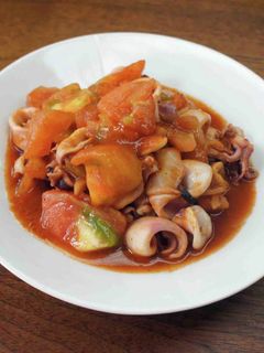 いかとトマトのにんにく炒め-レシピのメイン写真