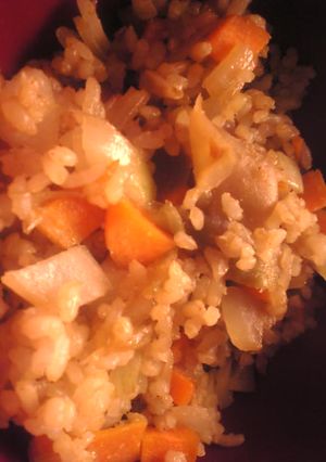 玉葱と人参とザーサイの玄米炒飯-レシピのメイン写真