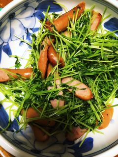 豆苗とウインナー炒め-レシピのメイン写真