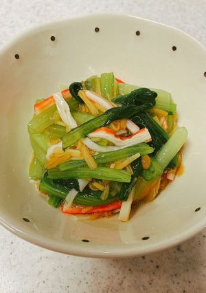 和えるだけ♪小松菜のなめたけカニカマ和え-レシピのメイン写真