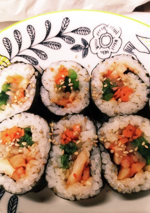 残り野菜で韓国風巻き寿司キンパ-レシピのメイン写真