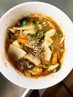 レンジ肉無豆腐簡単そばめし味野菜炒め-レシピのメイン写真