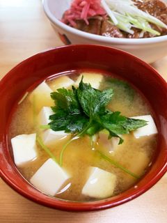 味噌汁 豆腐と三つ葉-レシピのメイン写真