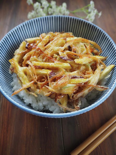 今が旬!さつまいもと長ねぎのかき揚げ丼-レシピのメイン写真