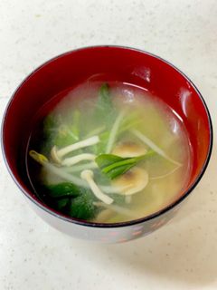 もやし しめじ ほうれん草の味噌汁^^-レシピのメイン写真