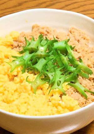 三色鶏そぼろ丼-レシピのメイン写真