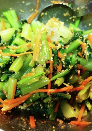 ご飯メモ　小松菜のナムル-レシピのメイン写真