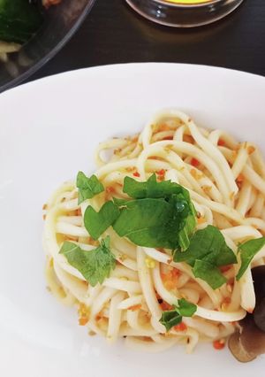 稲庭うどんとふりかけで釜玉うどん-レシピのメイン写真