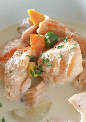 フライパン１つで♪【鮭のクリーム煮】　-レシピのメイン写真