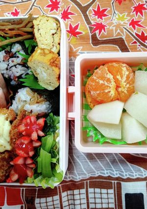 塾弁当☆(海老フライ・ミンチコロッケ)-レシピのメイン写真