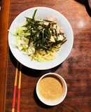手打ち冷やしざるちぢれ麺　胡麻明太つけ麺