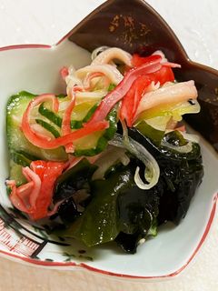 きゅうりと玉葱とわかめとカニカマの酢の物-レシピのメイン写真