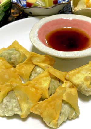 甘酢あんで♪揚げワンタン　野菜たっぷり-レシピのメイン写真