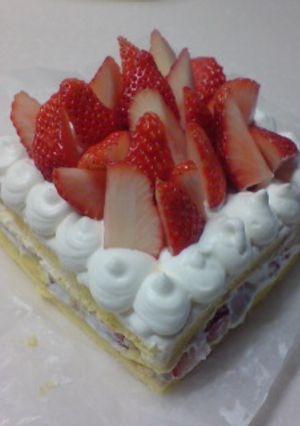 ☆苺のスクエアケーキ☆-レシピのメイン写真