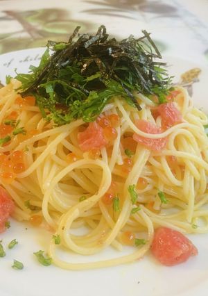 レトルトdeイクラとトマトのカルボナーラ-レシピのメイン写真