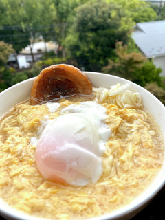 かき玉ラーメン。温玉のせ!-レシピのメイン写真