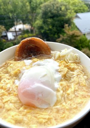 かき玉ラーメン。温玉のせ!-レシピのメイン写真