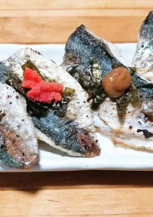おつまみぴったり☆タラコと梅のアジ焼き☆-レシピのメイン写真
