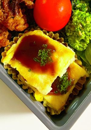 コーン焼　大阪イカ焼き風　卵嫌いのお弁当-レシピのメイン写真