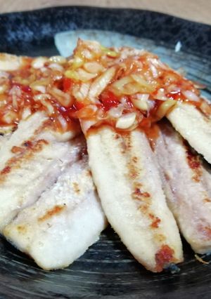 ☆長ネギスイートチリソースのアジ焼き☆-レシピのメイン写真