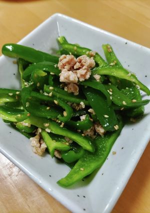 茹でピーマンのソースそぼろナムル-レシピのメイン写真