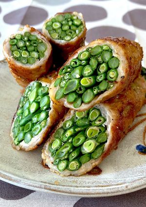 夏バテ予防！食感最高の『ささげの肉巻き』-レシピのメイン写真