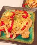 チリソースを使って豚肉野菜甘辛炒め