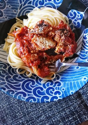 たっぷりベーコンと茄子のトマトパスタ-レシピのメイン写真