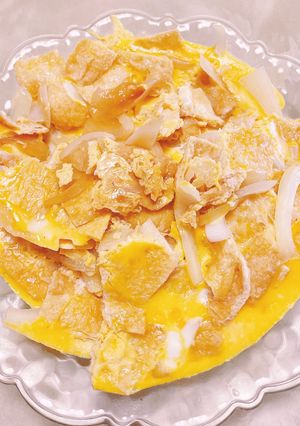 油揚げの玉ねぎの卵とじ-レシピのメイン写真