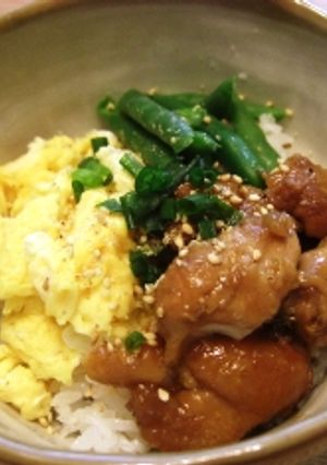 かなちゅさんの鶏肉の甘辛酢煮で三色丼♪-レシピのメイン写真
